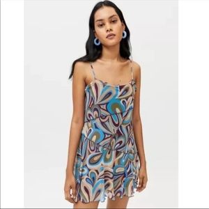 UO Moxie Mesh Mini Slip Dress
